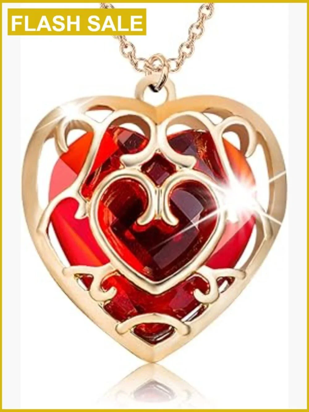 Heart Pendant Necklace Cosplay Gift Adjustable Chain